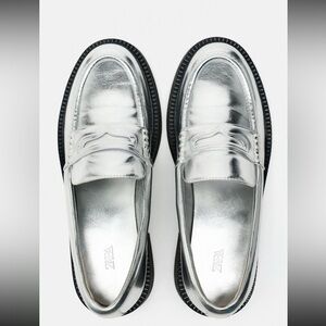 Zara Silver Loafers